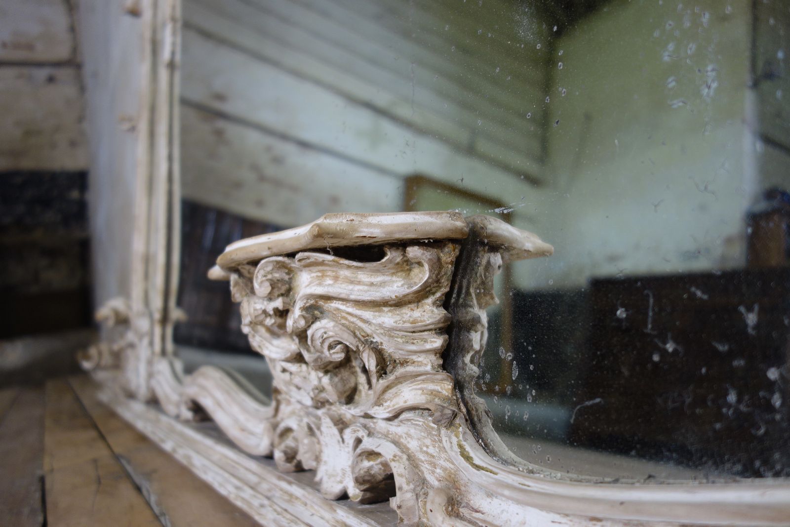 photo for sale 19th Century French Painted Rococo Wall Mirror