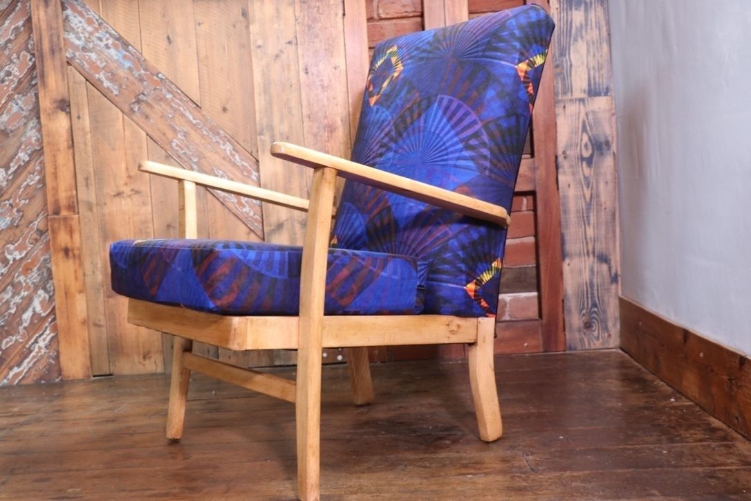 Armchair In Suede Art Deco Inspired Fabric Designed By Semper Hopkins Upholstery And Interiors photo buy