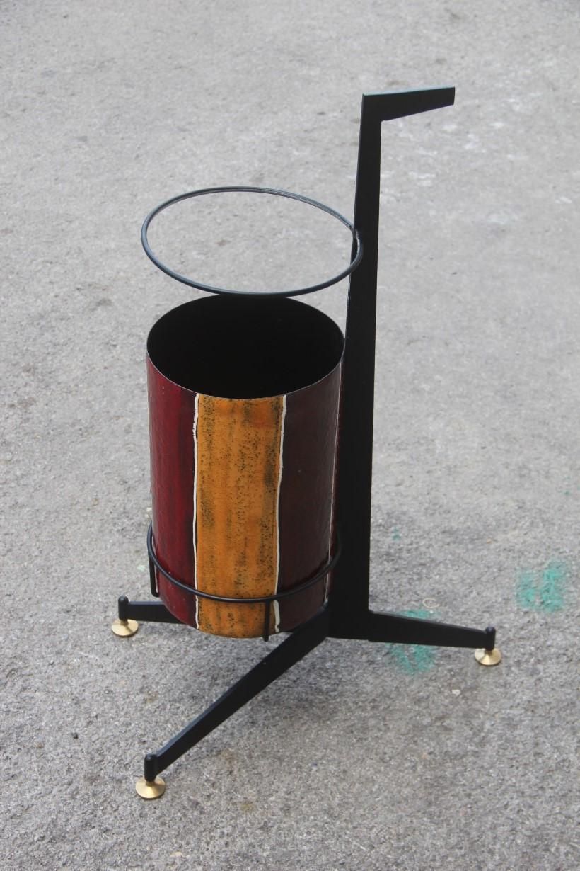 photo for sale Umbrella Stand Poggibonsi Siva Design Midcentury Italian Enamel Iron Black