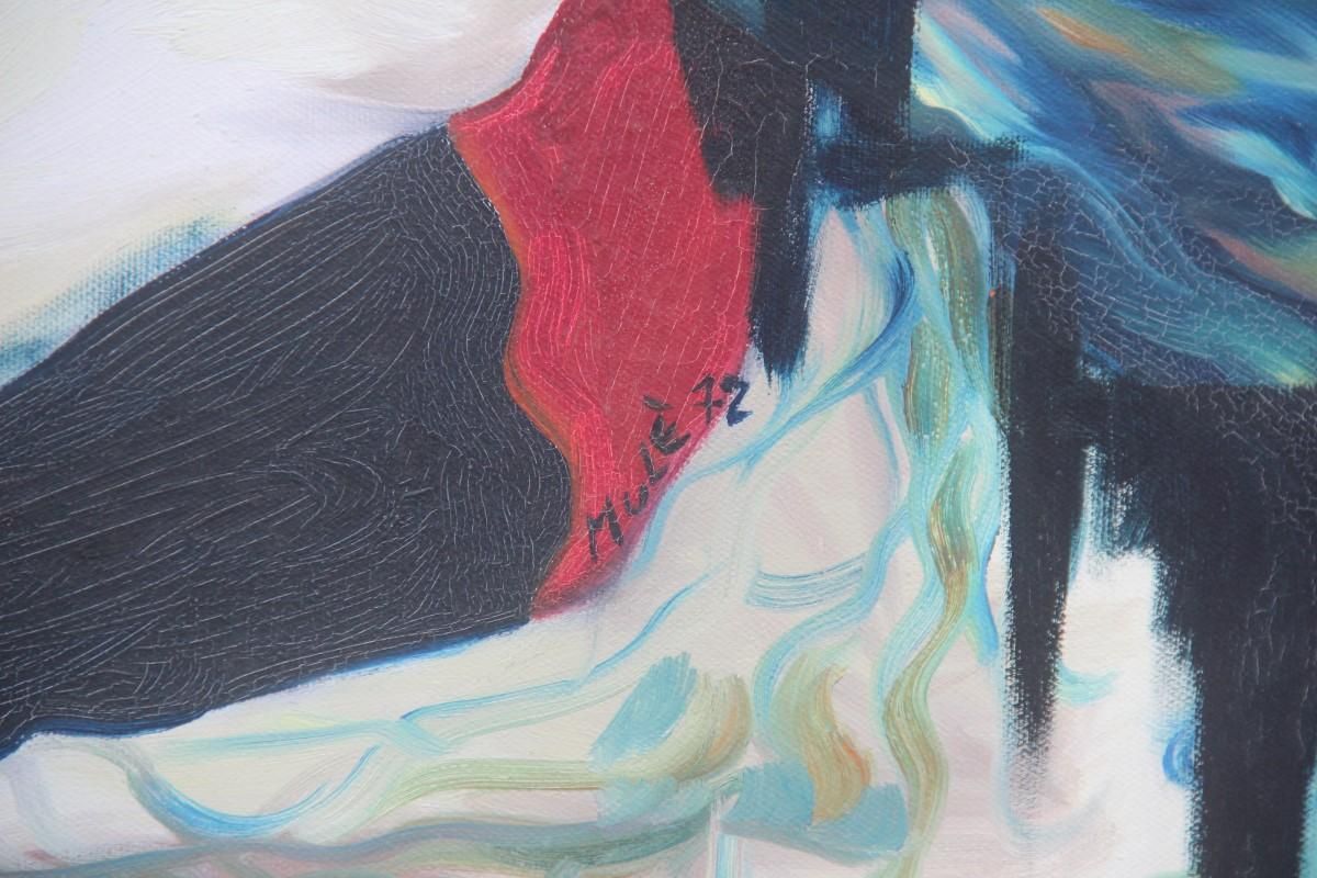 Great Oil On Canvas Sicilian Artist Salvatore Mulè Nude Characters, 1972 photo 2748.0