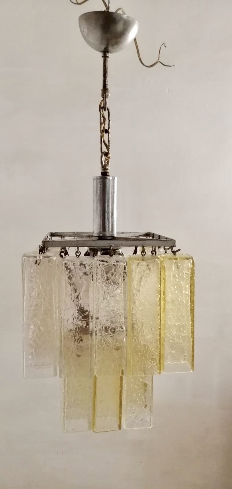 Italian Midcentury Murano Glass Chandelier By Venini