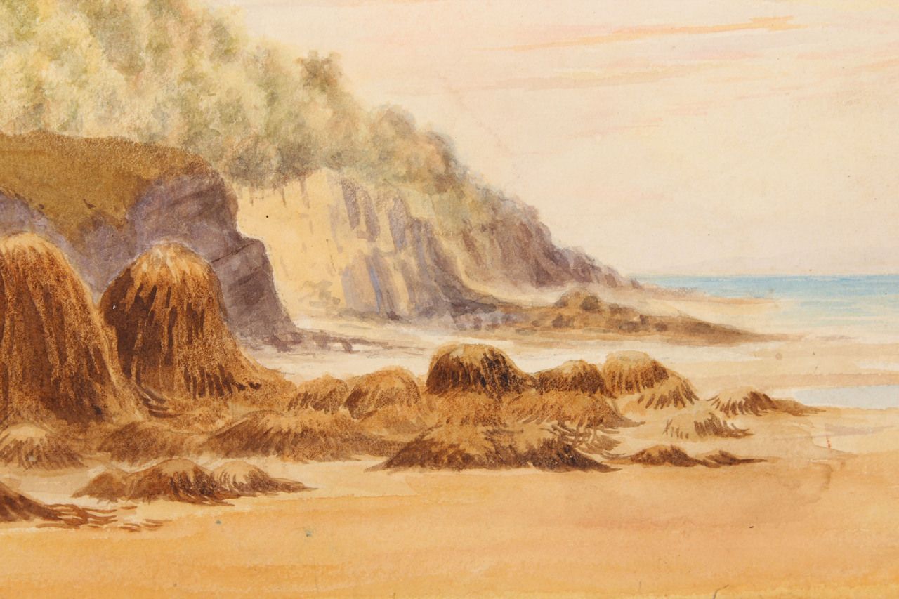 British Victorian Watercolour Landscape Seascape Painting photo furniture