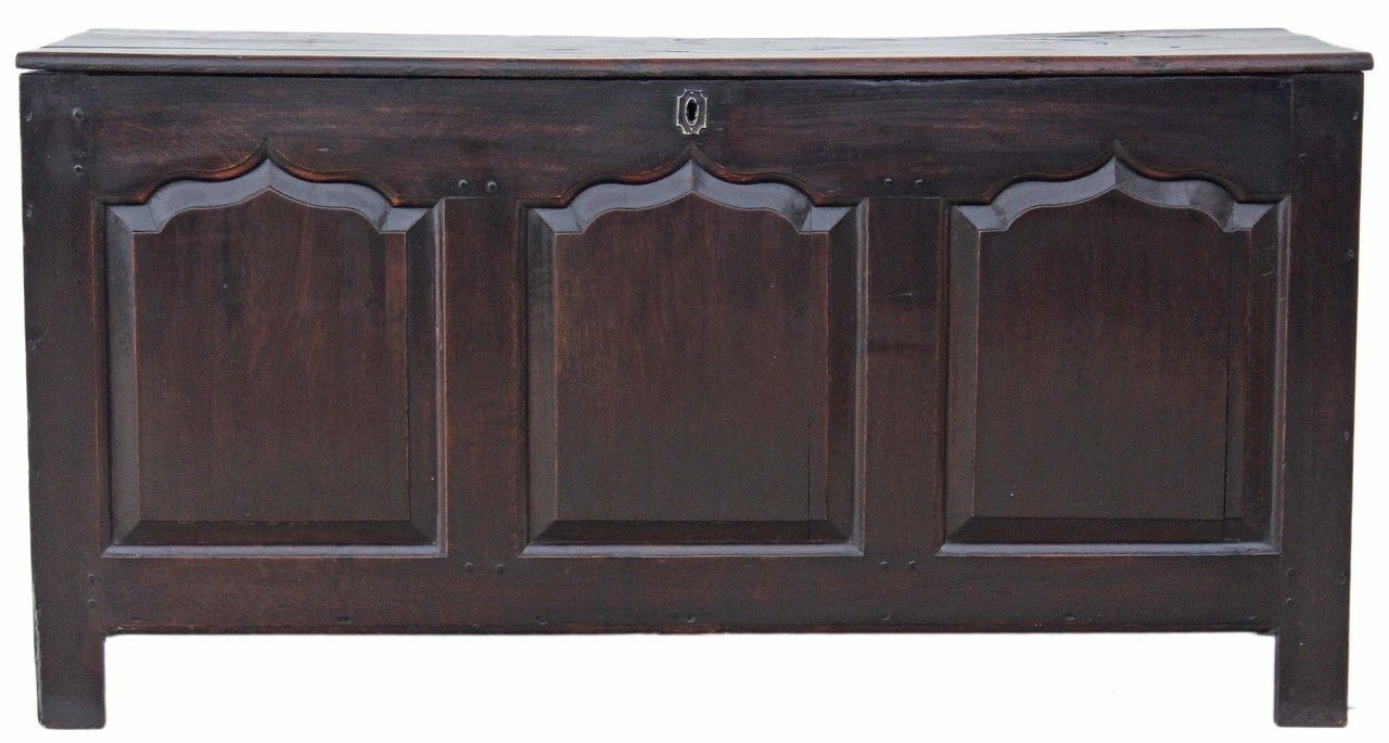 Georgian 3 Panel Oak Mule Chest Coffer photo furniture