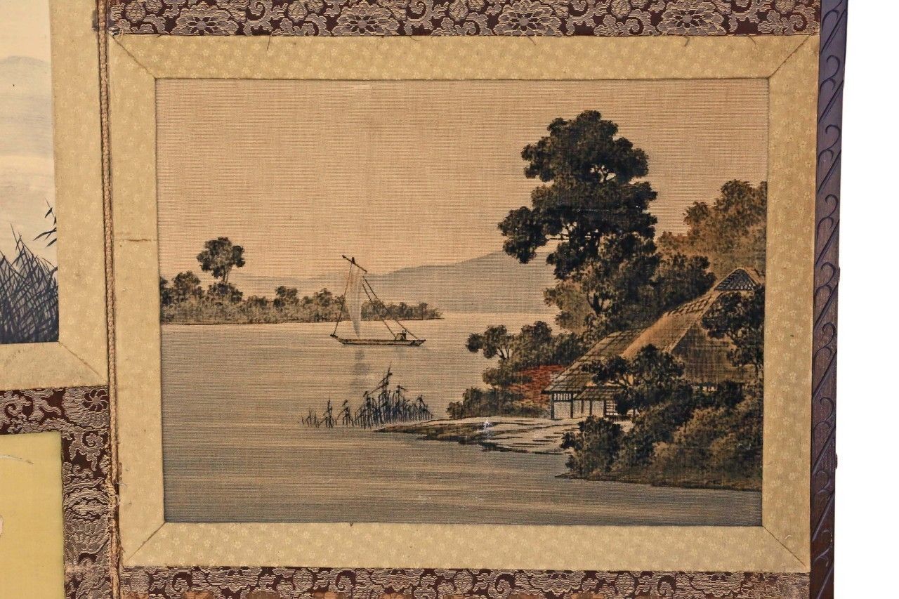 Victorian Chinoiserie Mahogany Dressing Screen photo for sale