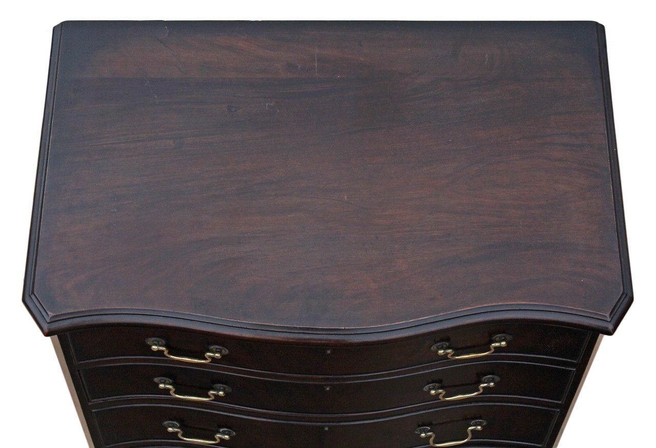 Georgian Revival Small Mahogany Serpentine Chest Of Drawers C1925. photo for sale