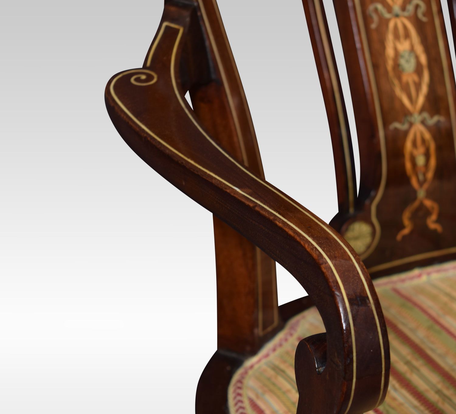 Pair Of Edwardian Rosewood Inlaid Armchairs photo vinterior