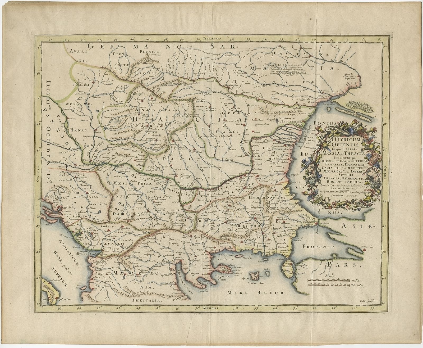 Antique Map Of The Region Around The Baltic Sea By Cordier (C.1670)