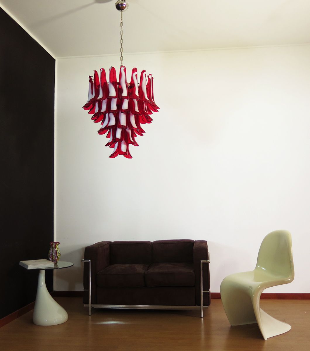 Italian Vintage Murano Chandelier   Mazzega   52 Glass Petals