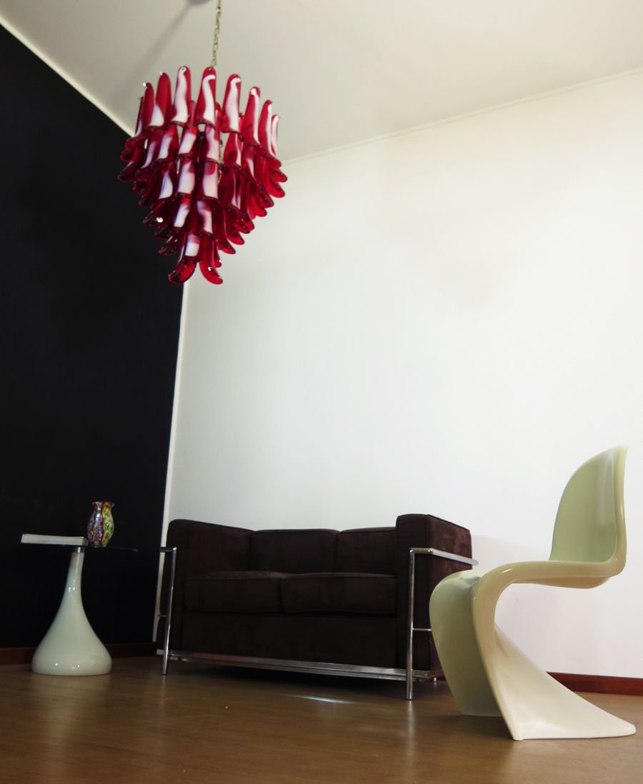 Italian Vintage Murano Chandelier   Mazzega   52 Glass Petals photo vintage