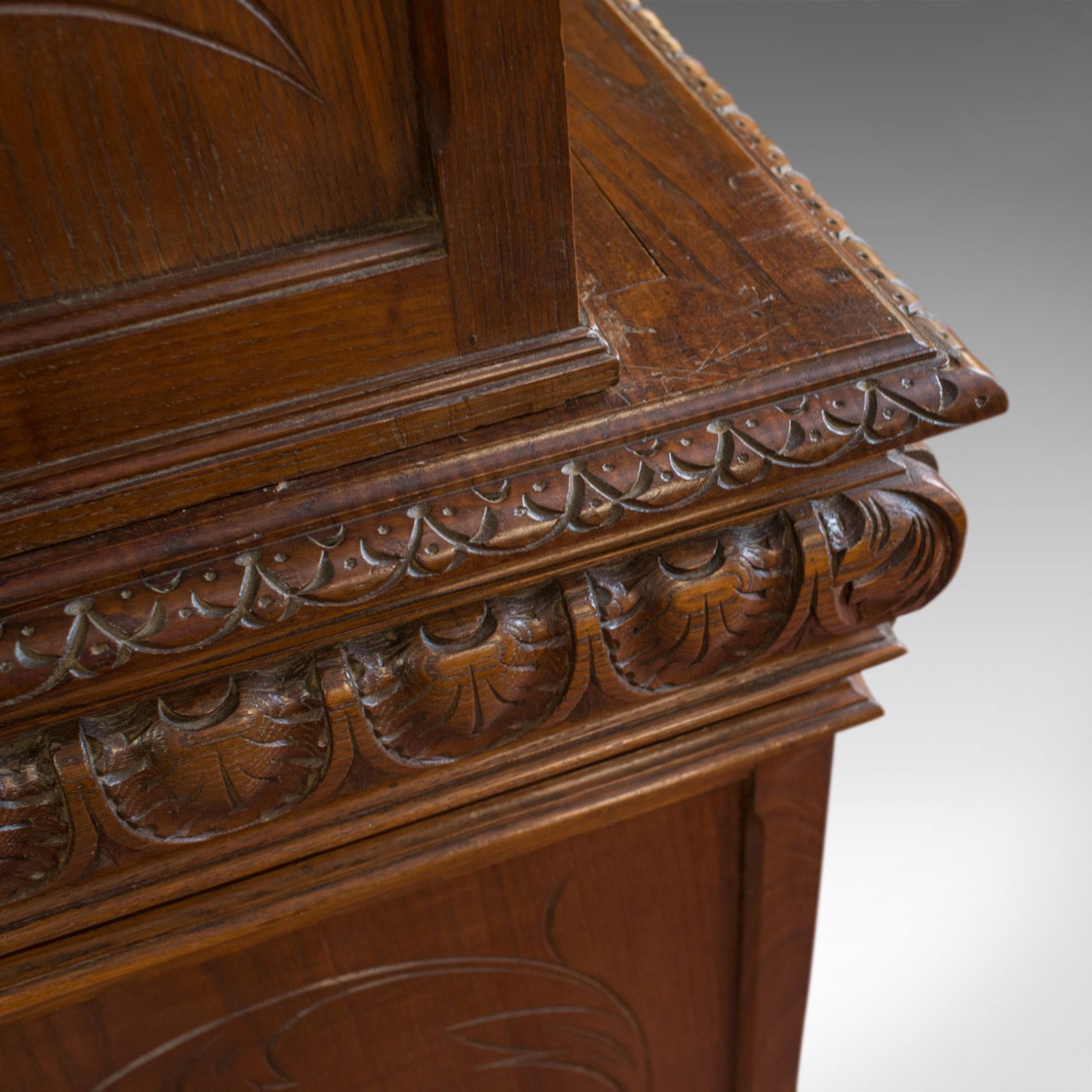 Antique, Breton Cabinet, Carved French Sideboard, Oak, Late 19th Century C.1880 photo for sale