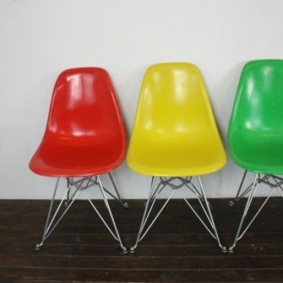Eames Herman Miller Dsr Side Chairs On Eiffel Base In Brights Red / Blue / Kelly Green / Yellow photo furniture