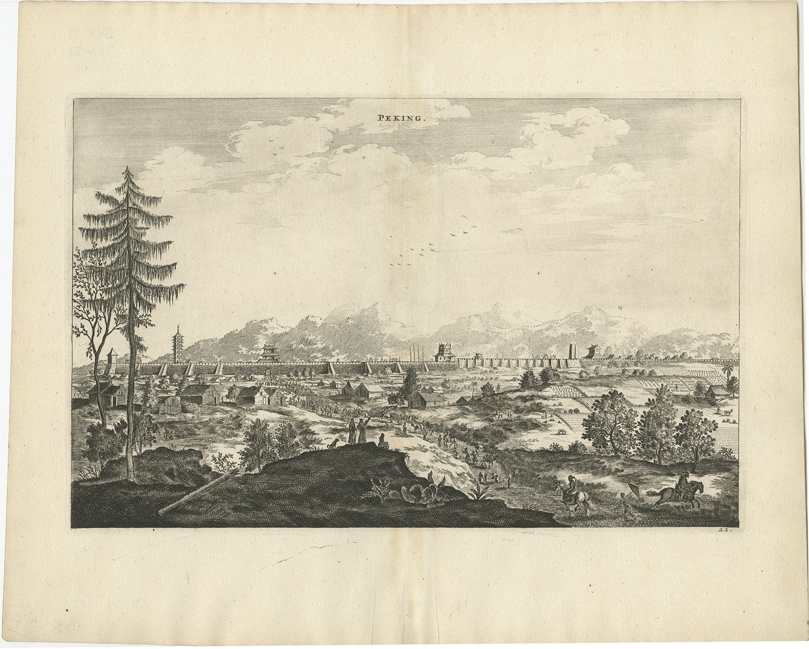 Antique Print Of The City Of Bejing By Nieuhof (1668)