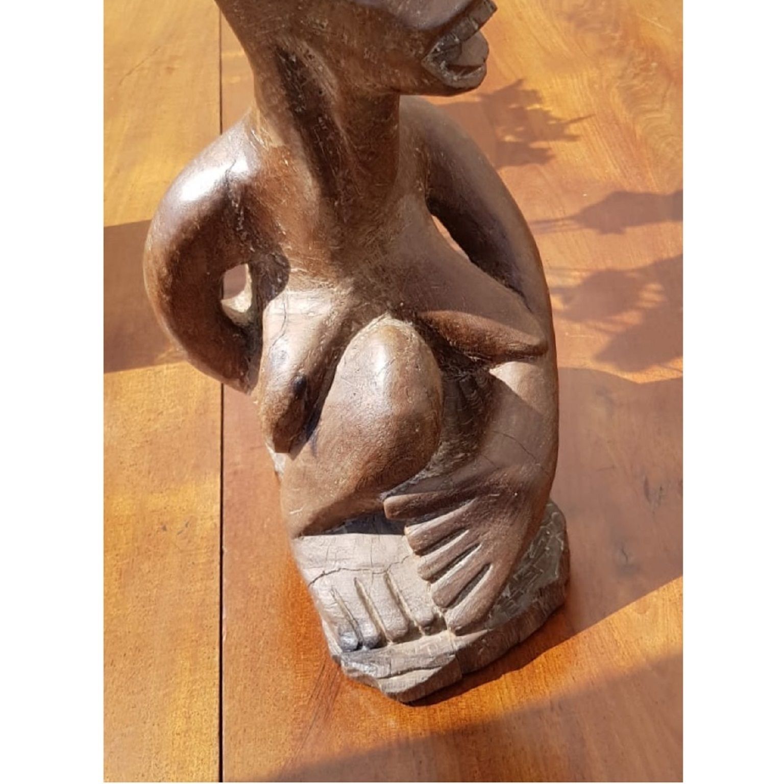 African Tribal Carved Wooden Figure Of Naked Lady By G. Tandi, Circa 1960s photo Home Decor