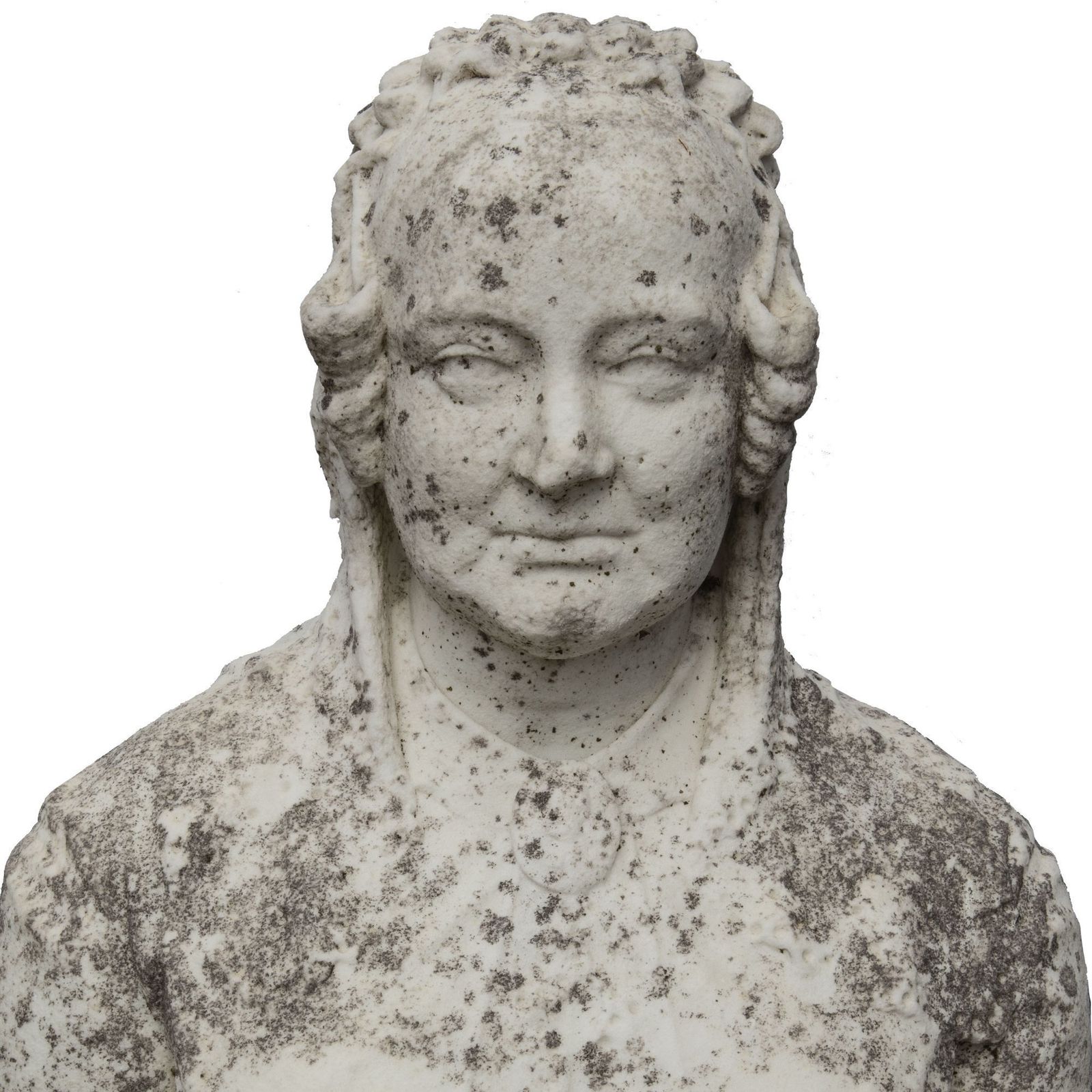 Antique Queen Victoria Bust Carved In Carrara Marble photo vintage