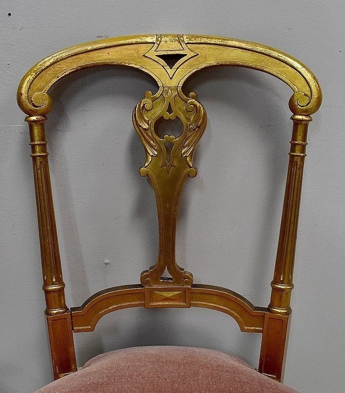 photo furniture Pair Of Golden Wood Chairs Napoleon III, 2nd Part Of The 19th