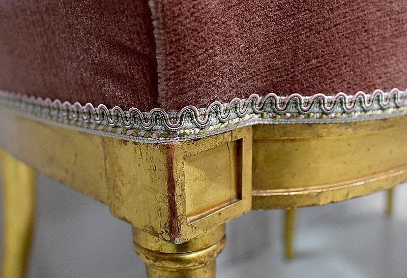 683.92 Pair Of Golden Wood Chairs Napoleon III, 2nd Part Of The 19th photo