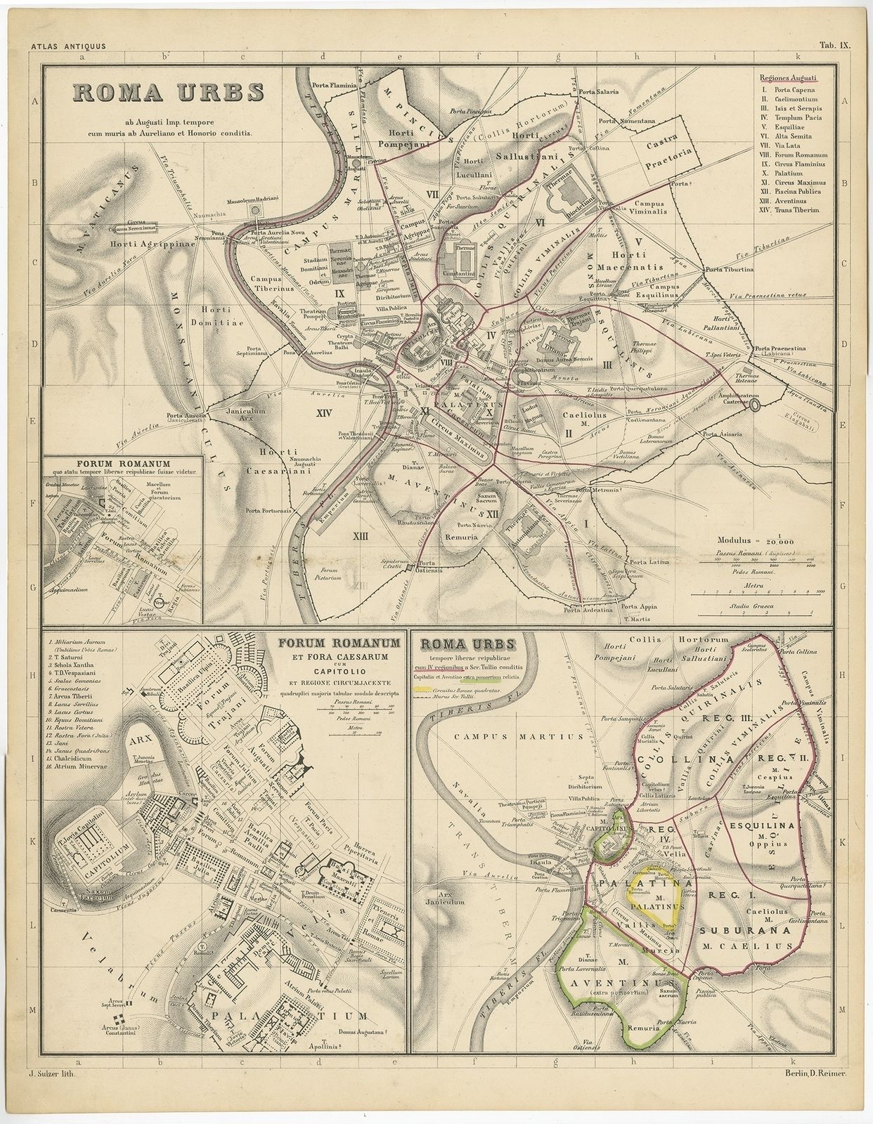 Antique Map Of The Region Of Rome By Kiepert (C.1870)