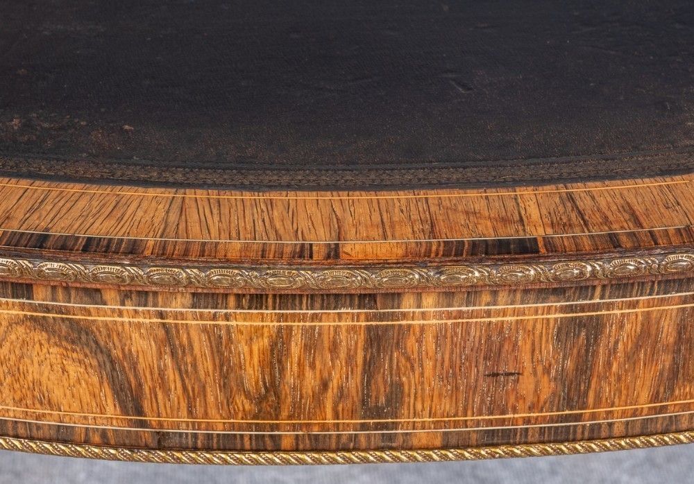 photo for sale Fine Rosewood & Inlaid Kidney Shaped Writing Table