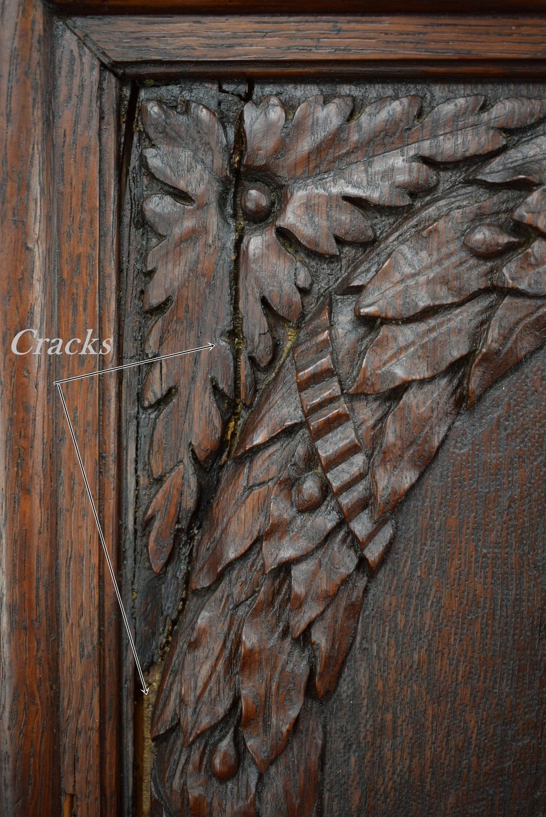 photo for sale 17th.C Virgin Mary Wood Carving Door