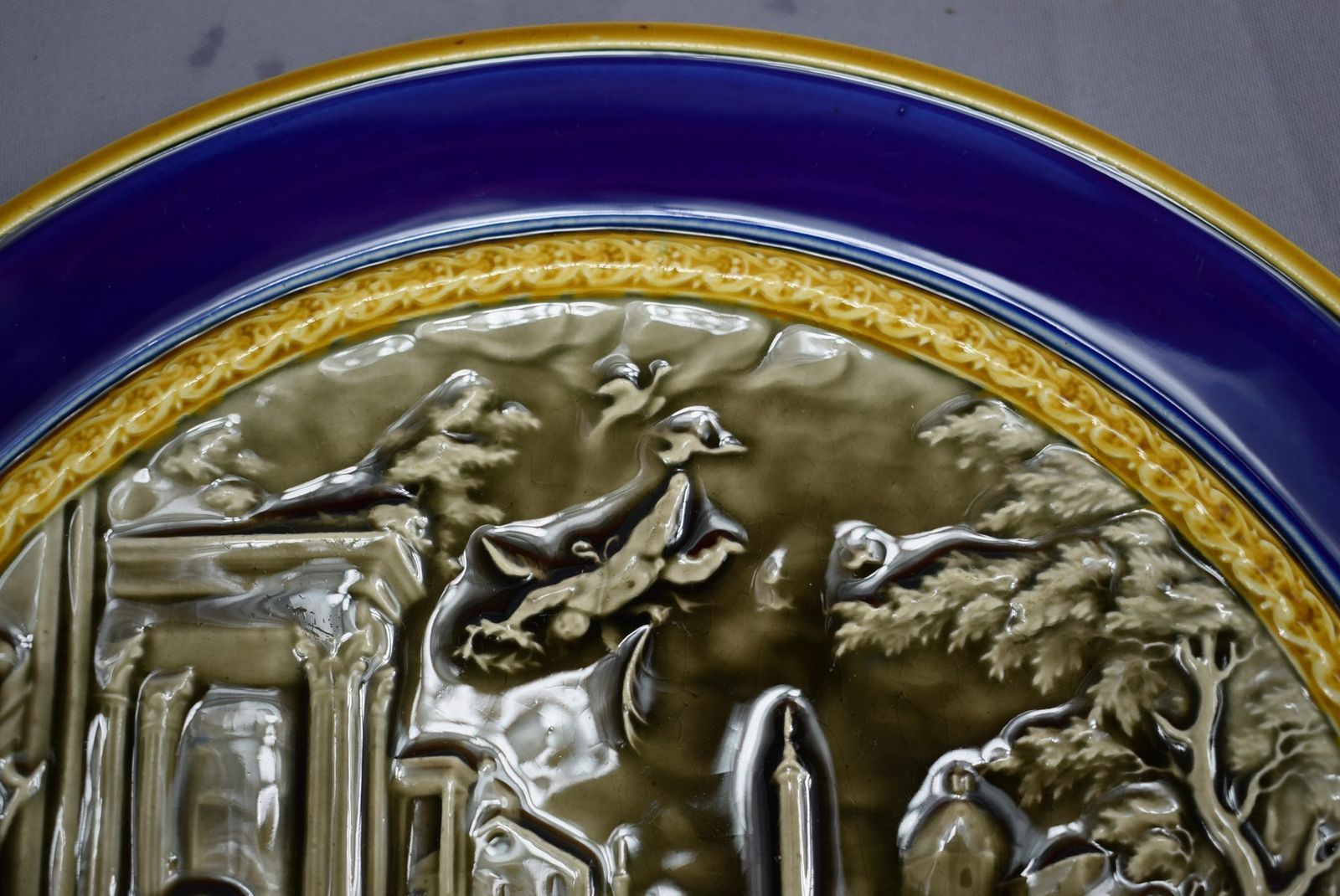 Choisy Le Roi Cobalt Blue Large Wall Plate Of Mythology Venus & Aeneas photo furniture