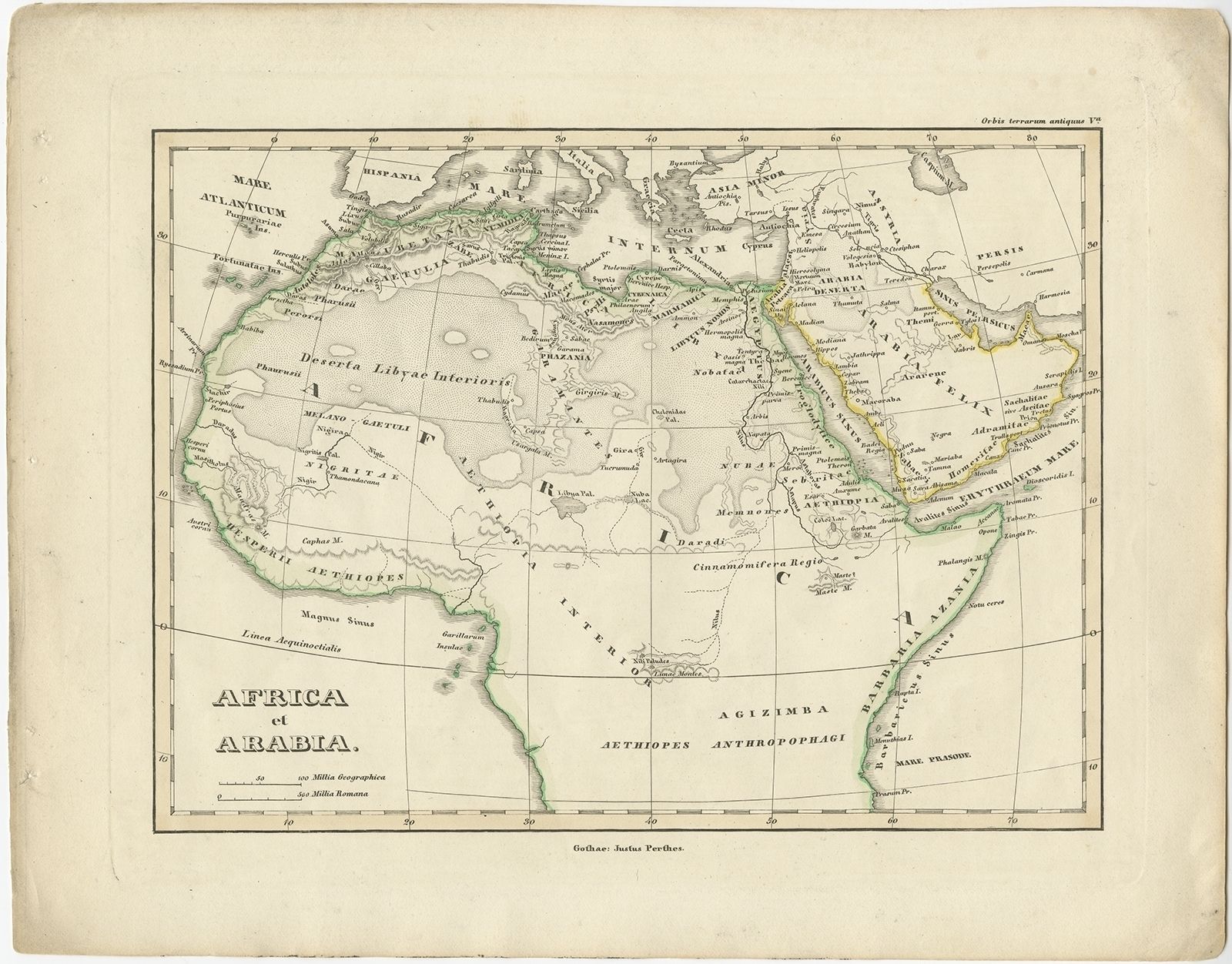 Antique Map Of Africa And Arabia By Perthes (1848)