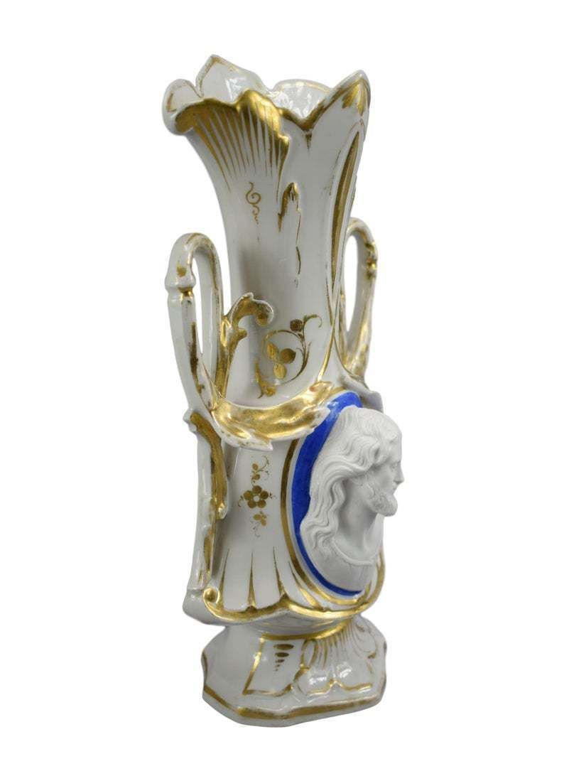 Porcelain Of Paris Gold Religious Vase With Jesus Christ Holy Face photo 200.0