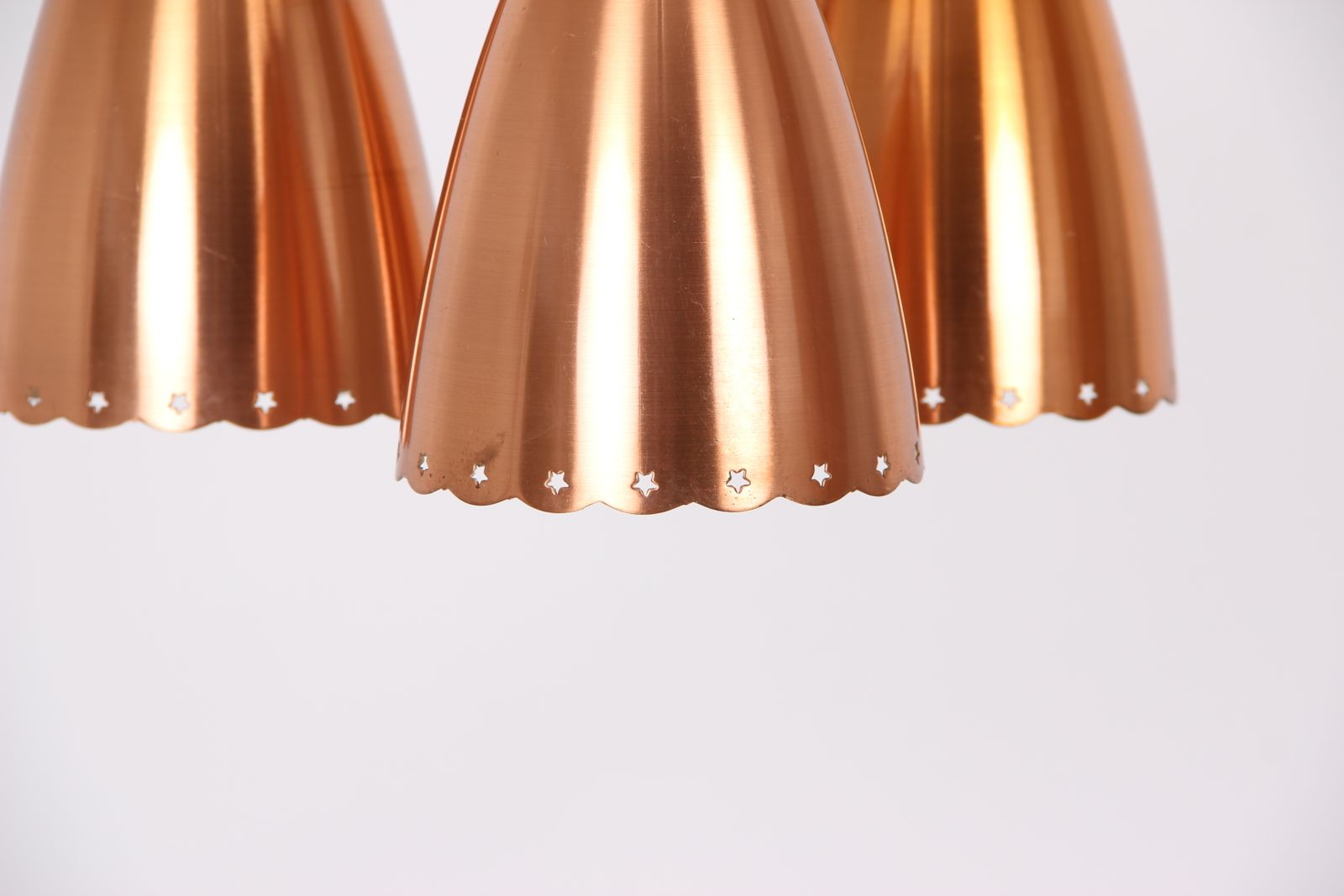 Danish Copper Lamp With 3 Schreens. 1950s Design photo vinterior