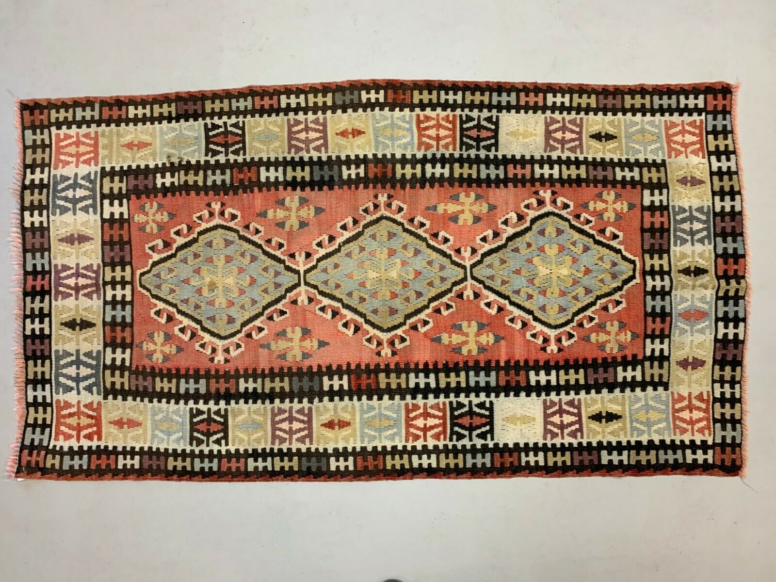 Vintage Turkish Kilim Kelim Rug 185x98cm Shabby, Country Home, Boho  Medium photo for sale