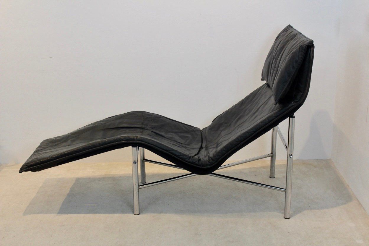 Black Leather Skye Chaise Lounge By Tord Björklund For Ikea, 1970s photo buy