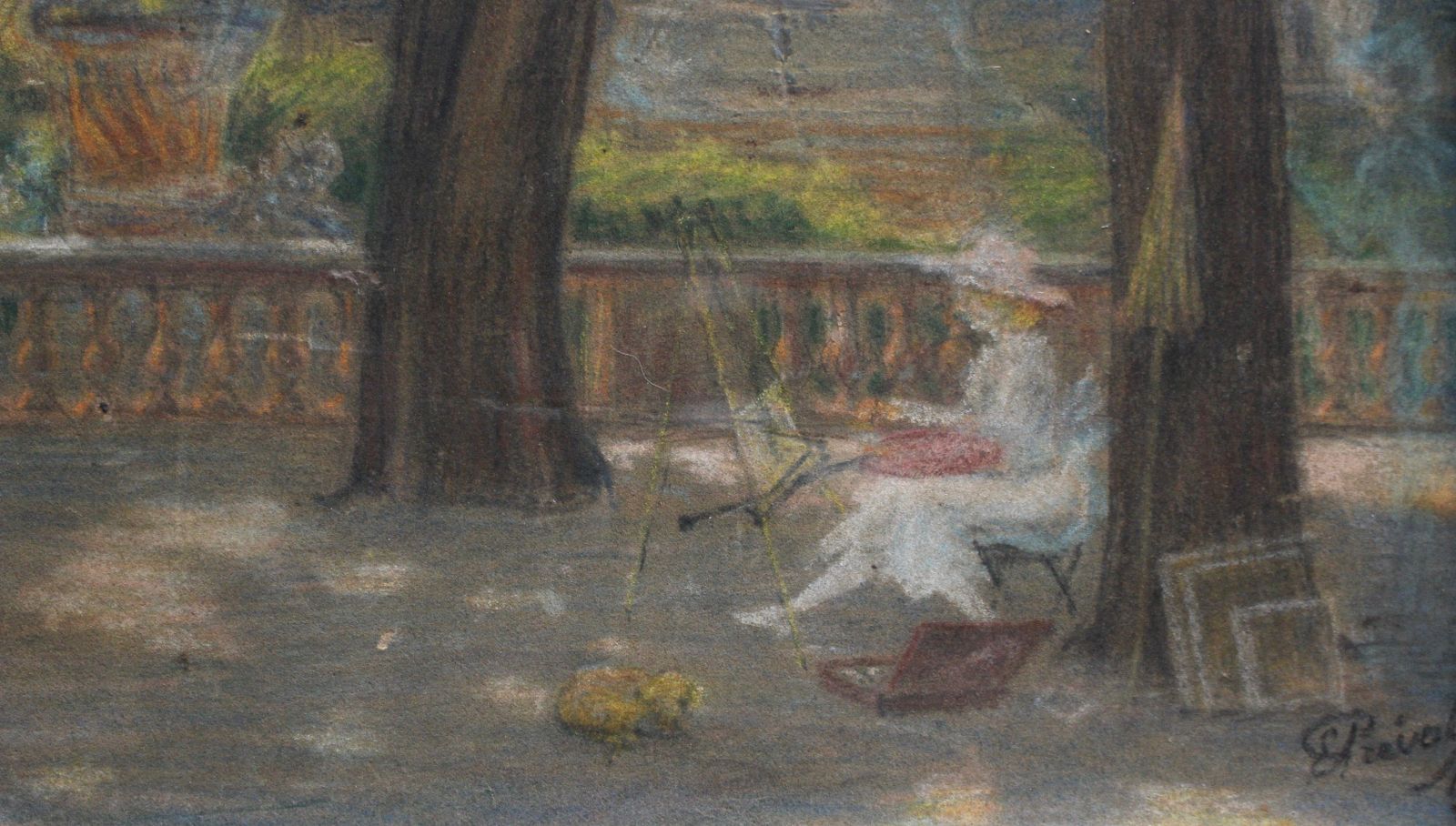photo furniture 'Painter In The Jardin De Luxembourg, Paris' French School (1919)