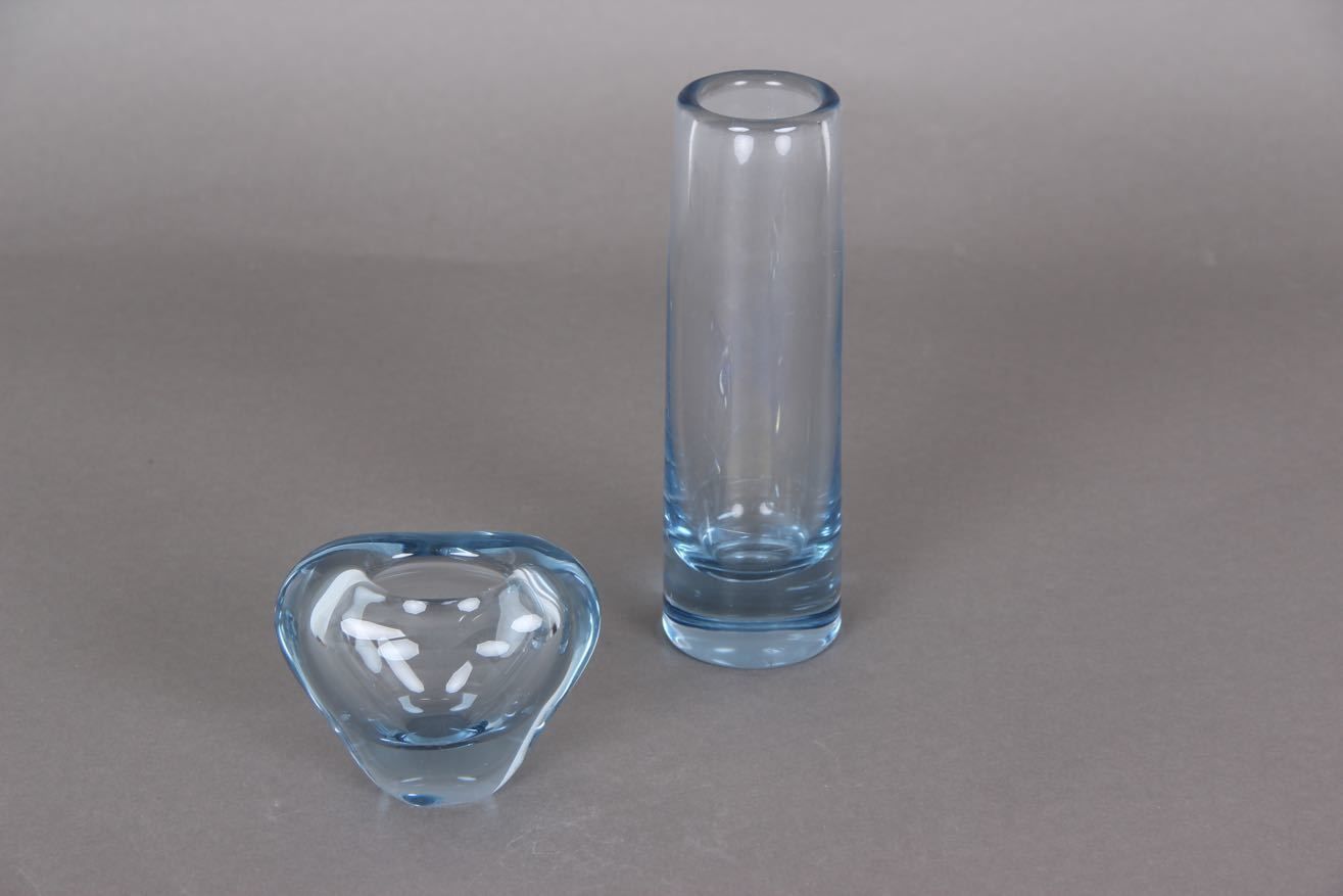 Set Of 2 Holmegaard Vases. Blue By Per Lütken. photo furniture