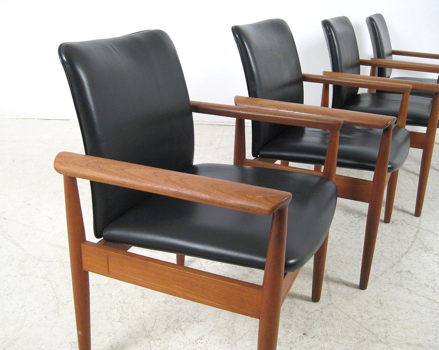 1960s Finn Juhl Model 209 Diplomat Chair In Teak And Black Leather By Cado photo furniture
