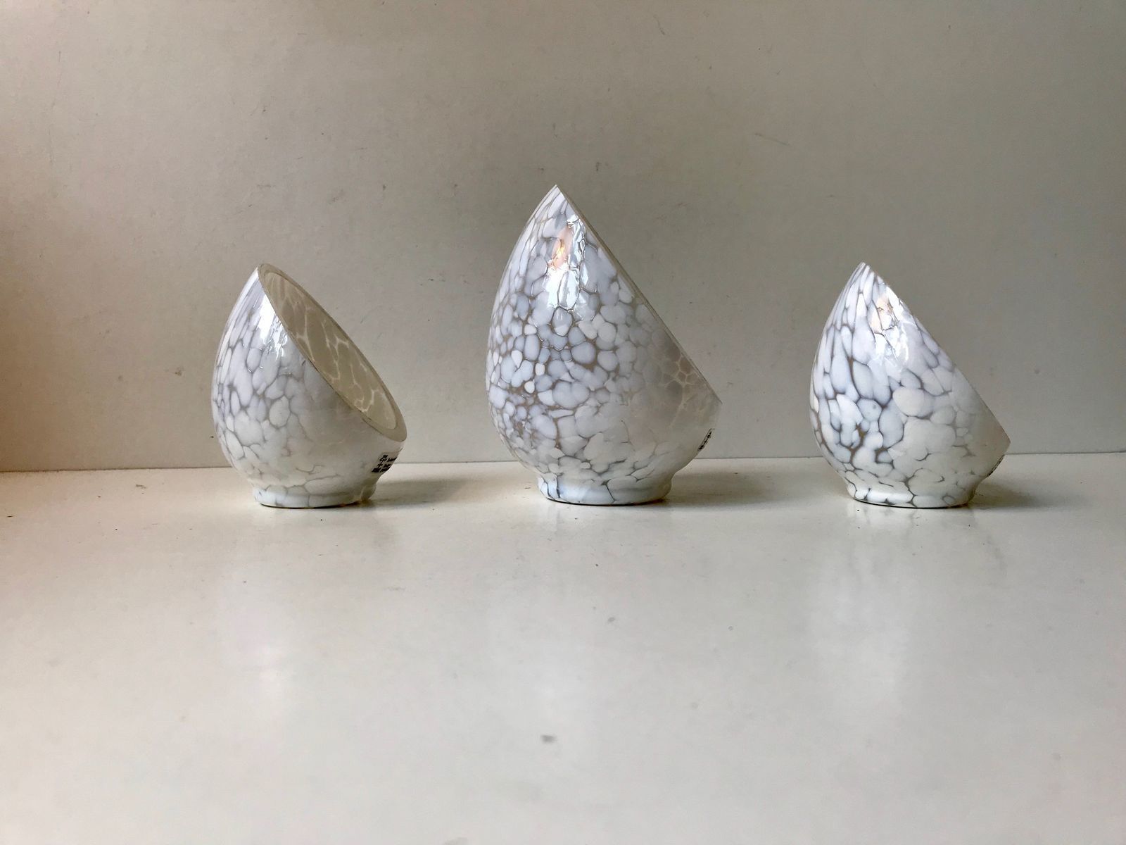 Half Egg Art Glass Candle Holders By Ingegerd Råman For Skruf, 1980s, Set Of 3 photo furniture