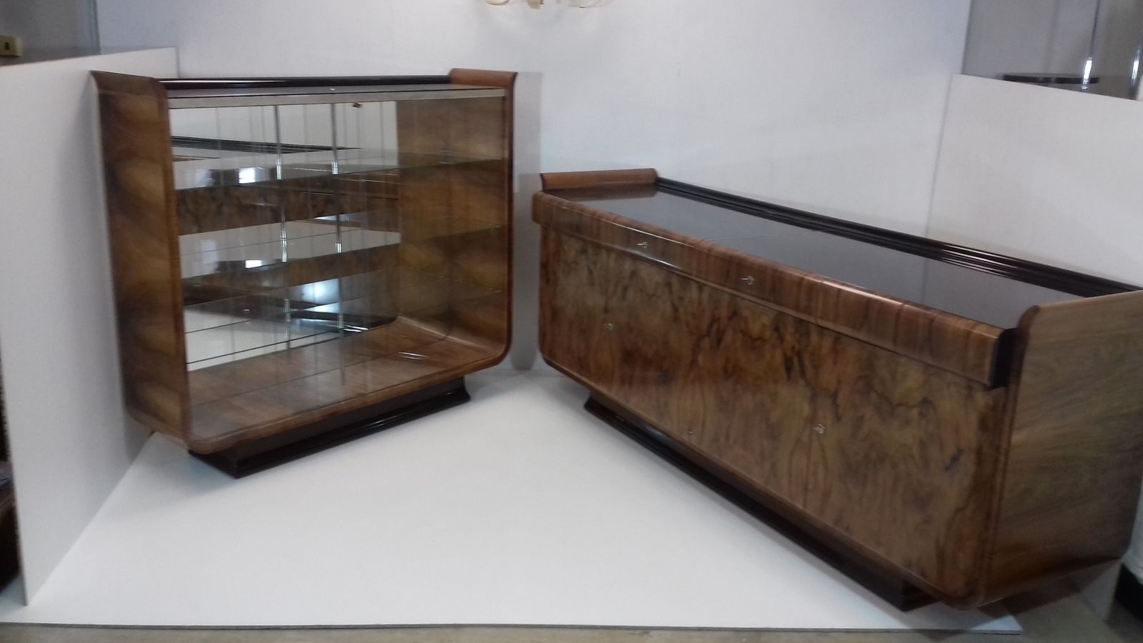 photo for sale Set Of Art Deco Cabinet And Sideboard   Tulipan Designed By Jindřich Halabala, 1930´S.