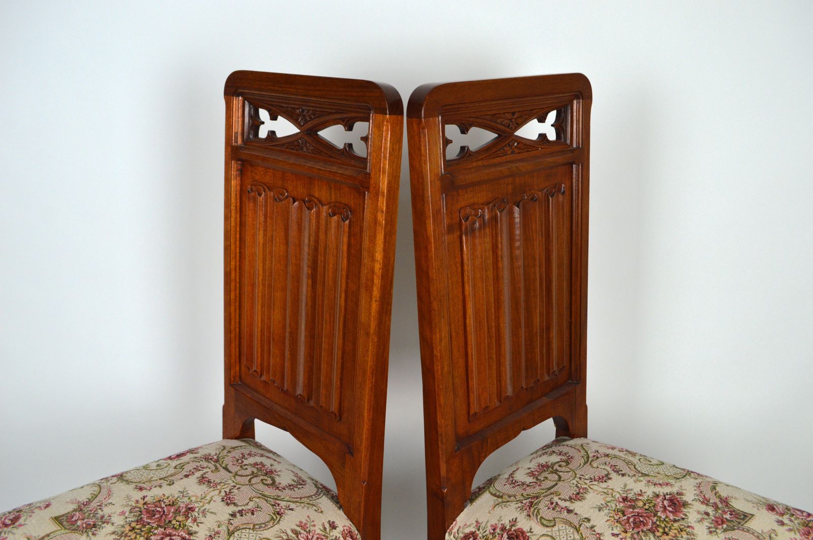 Pair Of Gothic Revival Chairs In Carved Walnut, France, Circa 1890 photo 2820.0