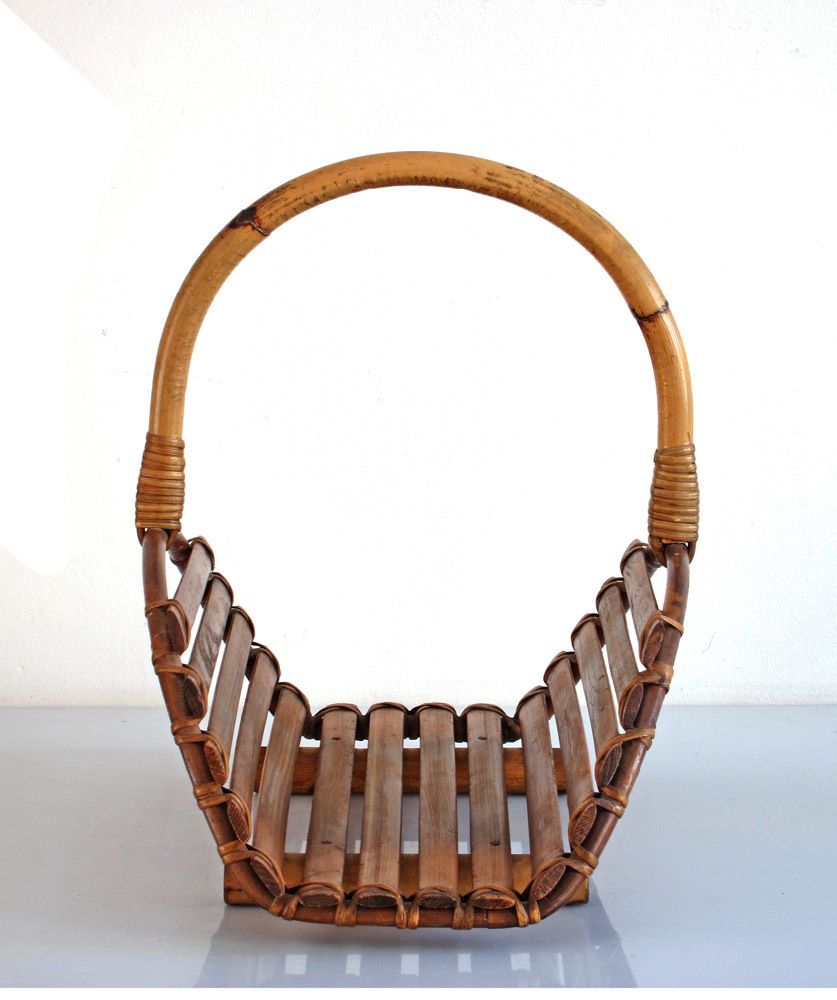 Fifties Vintage Bamboo Magazine Rack photo Home Decor