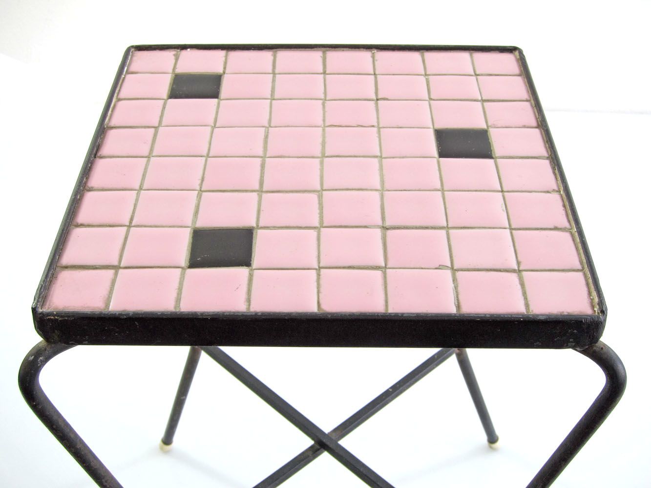 Roze Jaren 50 Mozaïek Bijzettafel – Vintage Design photo Meubels
