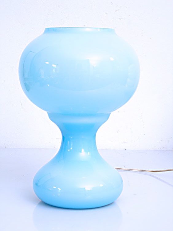 Blue Glass Vintage Table Lamp
