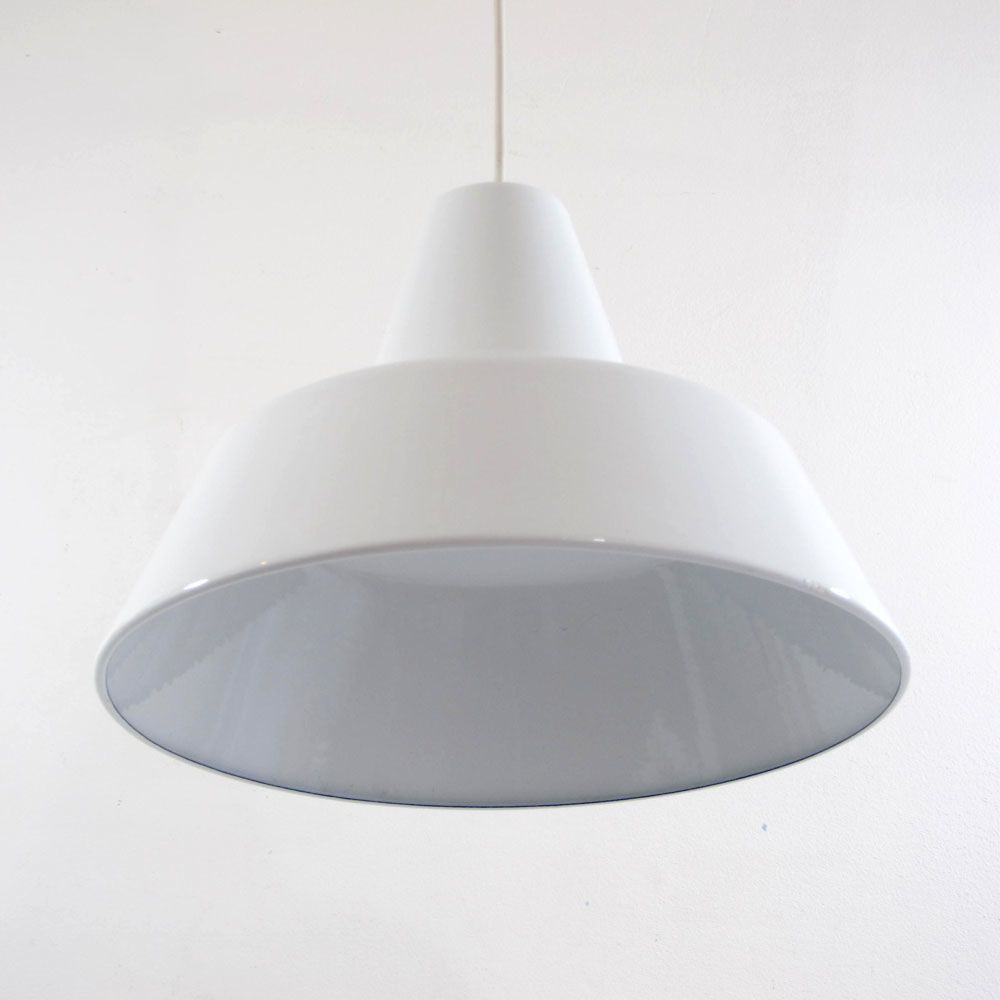 Louis Poulsen Lamp – Vintage Wit Emaille Hanglamp photo furniture