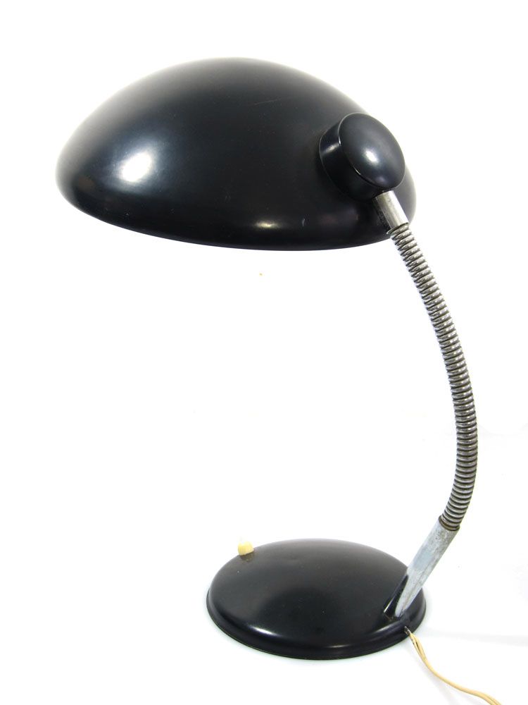 Zwarte Philips Stijl Retro Jaren Zestig Bureaulamp photo for sale