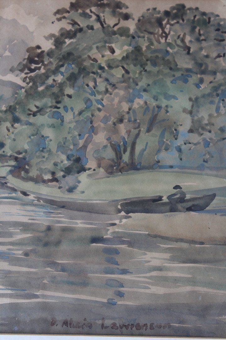 Dorothy Alicia Lawrenson A River Landscape Watercolour photo 295.0