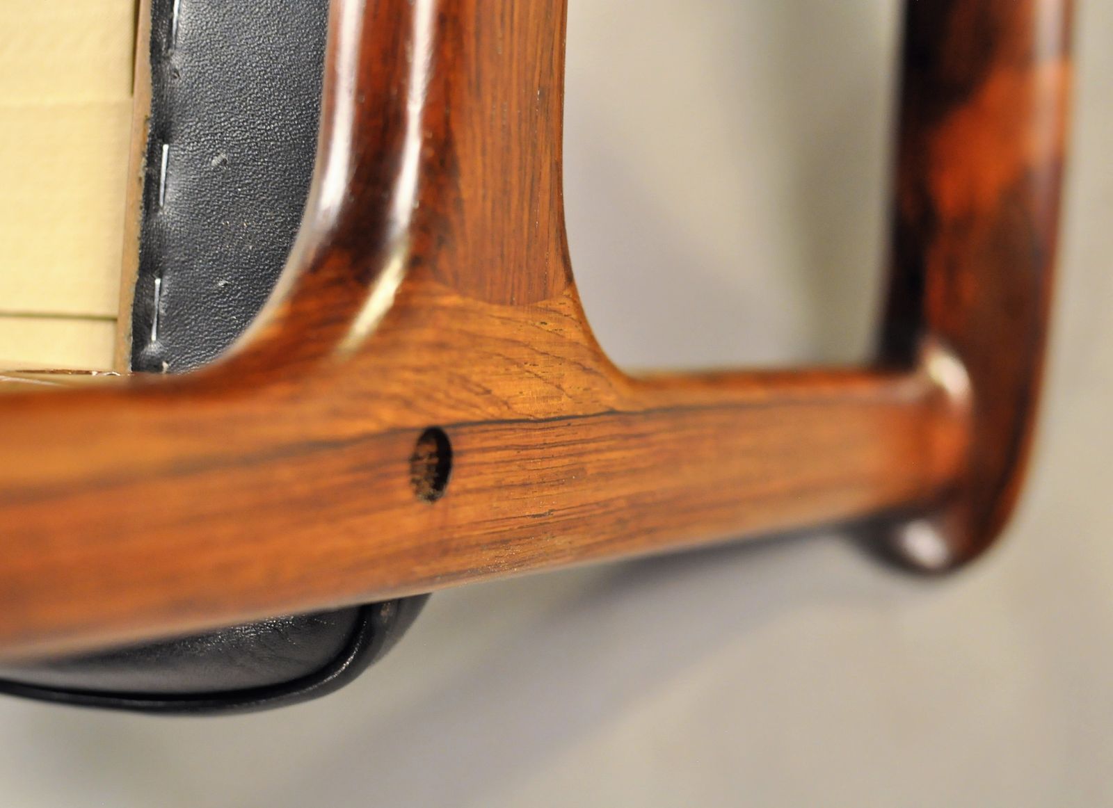 1950s Ole Wanscher Pj 412 Armchair In Mahogany And Black Leather   P. Jeppesens Møbelfabrik  photo 875.0