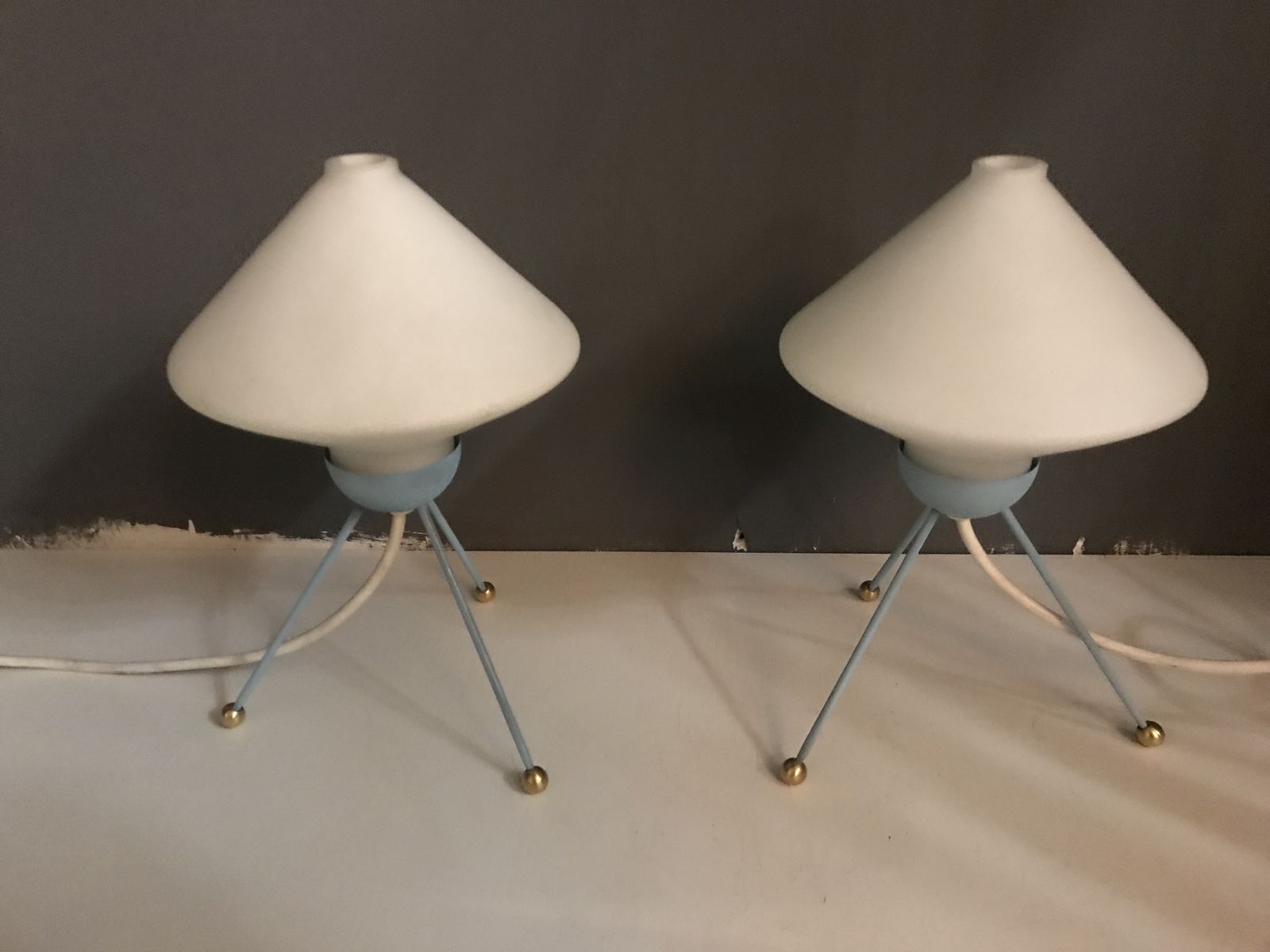 Stilnovo Opaline Glass Table Lamps photo for sale