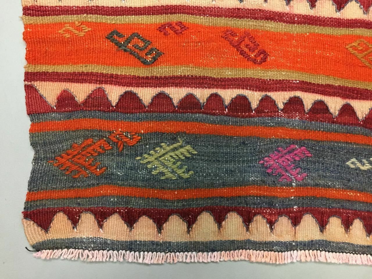 Old Turkish Kilim Runner 202x90cm, Shabby Chic, Vintage Kelim Rug, Small Kilim photo vinterior