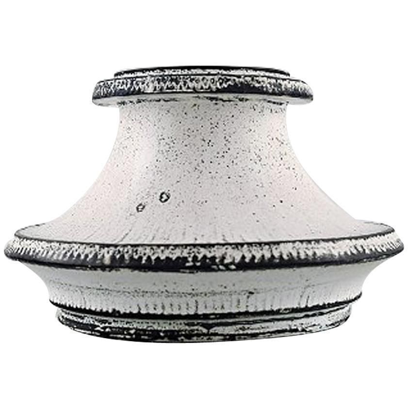 Svend Hammershøi For Kähler, Denmark, Large Candleholder In Glazed Stoneware