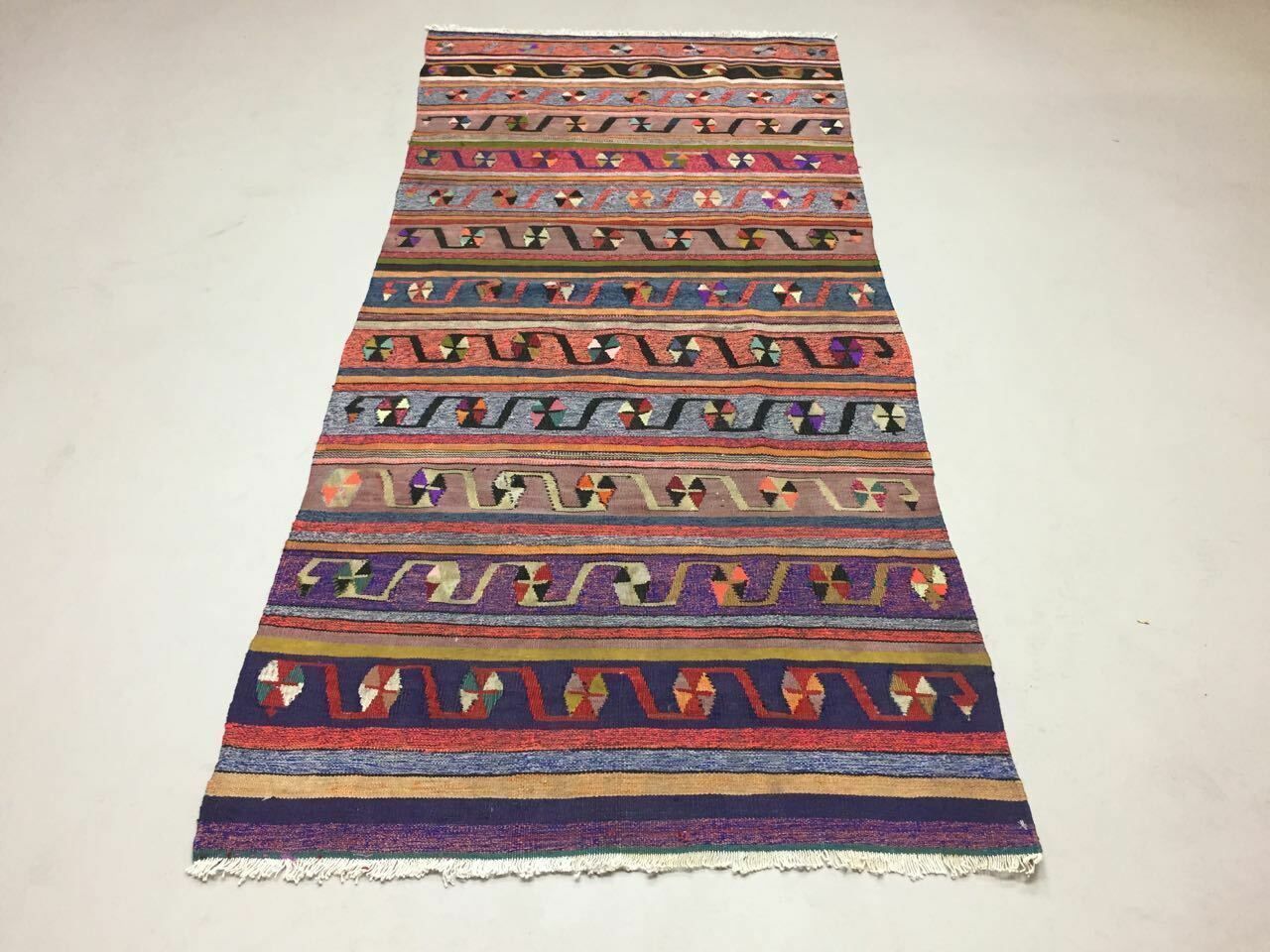 Tribal Turkish Kilim Rug Runner 180x82cm Shabby Vintage Old Kelim Rug