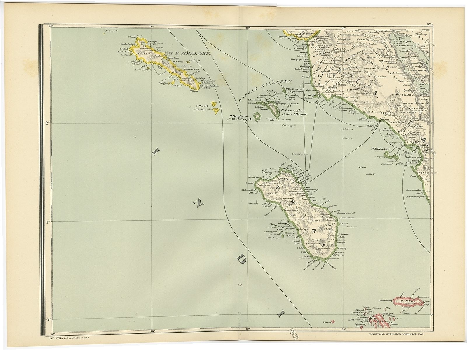 Antique Map Of The Nias Archipelago By Dornseiffen (1900)