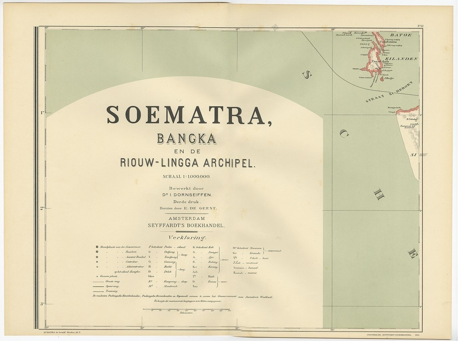 Antique Map Of The Batu Islands By Dornseiffen (1900)