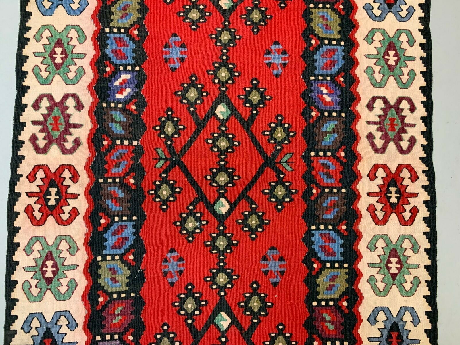 Vintage Turkish Kilim, Serbian Pirot Kelim Rug 200x100cm Shabby Wool  Medium photo 485.0