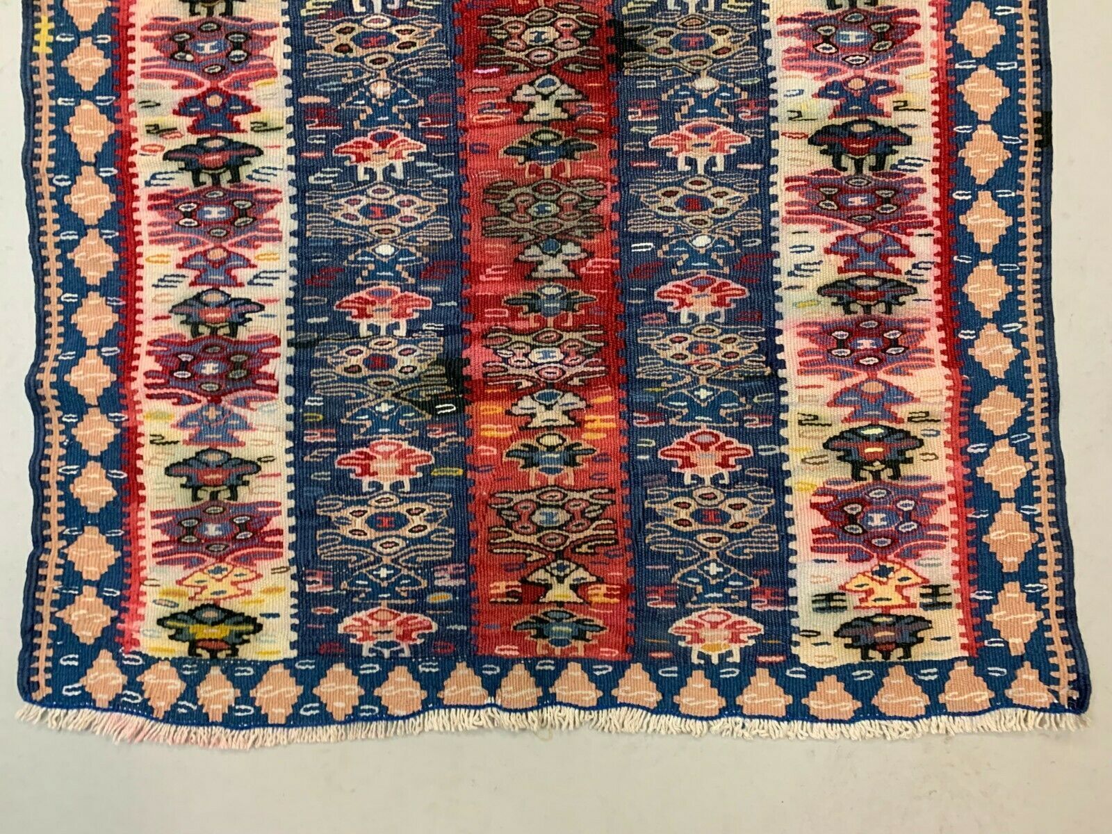 Vintage Turkish Kilim Kelim Rug 97x83cm Shabby, Rare Square, Boho Small photo vinterior